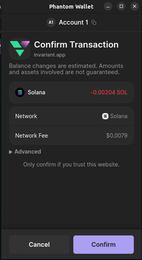 confirm transaction