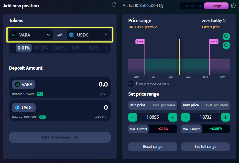 Select tokens