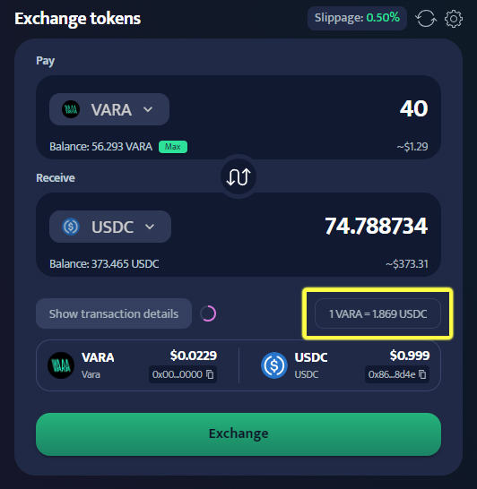 tokens ratio